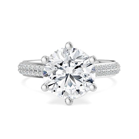Cathedral Pave Set 6 Claws with Diamond Bridge