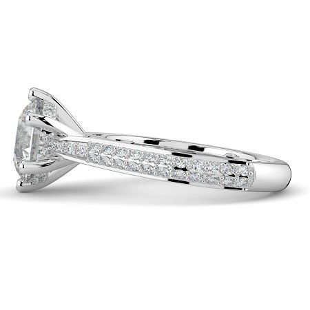 Cathedral Pave Set 6 Claws with Diamond Bridge