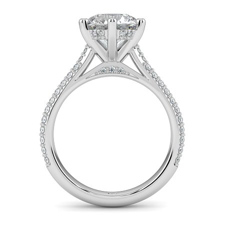 Cathedral Pave Set 6 Claws with Diamond Bridge