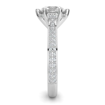 Cathedral Pave Set 6 Claws with Diamond Bridge