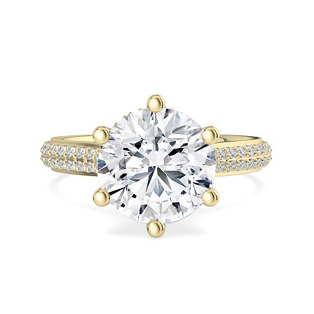 Cathedral Pave Set 6 Claws with Diamond Bridge