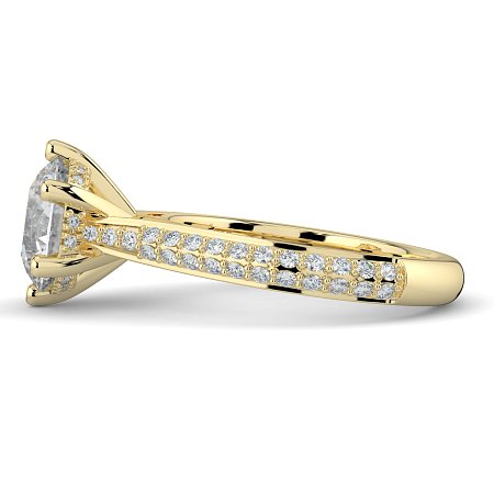 Cathedral Pave Set 6 Claws with Diamond Bridge