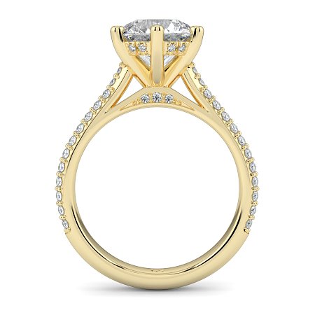 Cathedral Pave Set 6 Claws with Diamond Bridge