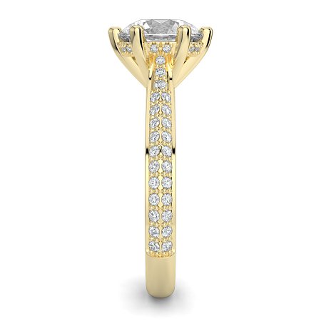 Cathedral Pave Set 6 Claws with Diamond Bridge