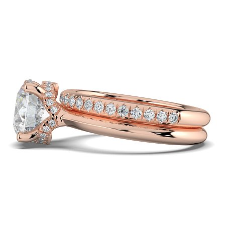 Rene Engagement Ring with Curved Hidden Halo
