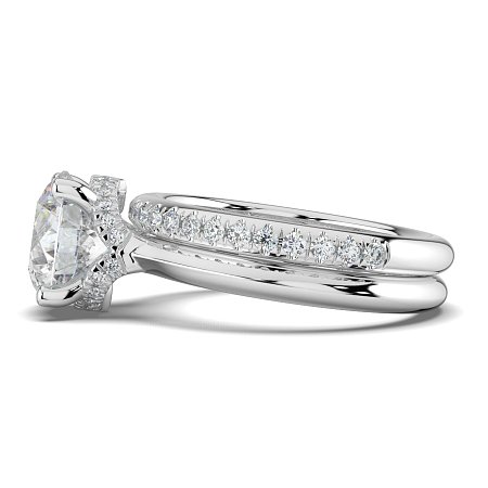 Rene Engagement Ring with Curved Hidden Halo