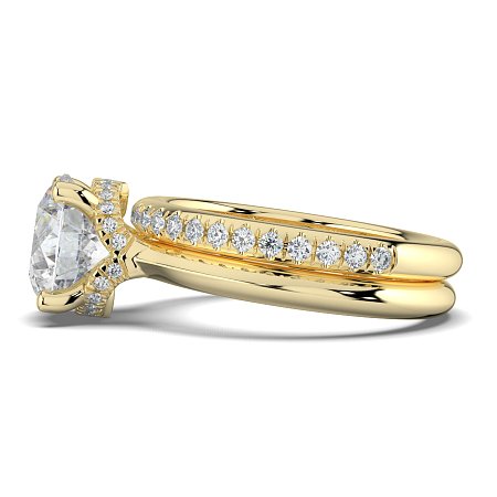 Rene Engagement Ring with Curved Hidden Halo