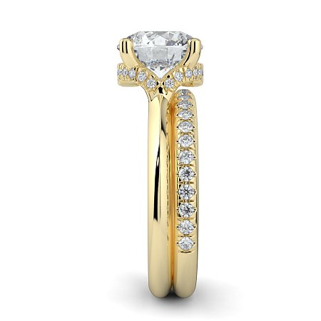 Rene Engagement Ring with Curved Hidden Halo