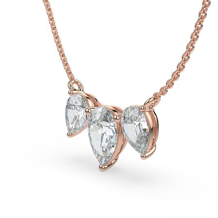 Trilogy Pendant with Attached Chain
