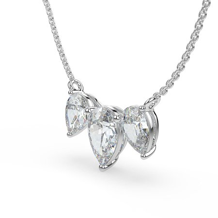Trilogy Pendant with Attached Chain