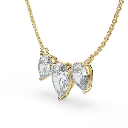 Trilogy Pendant with Attached Chain