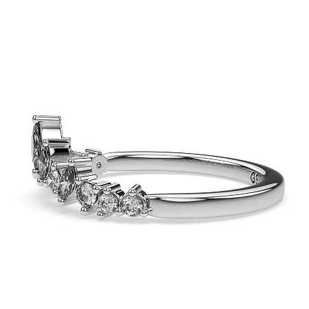 Marquise Round Natural Diamond Wedding Ring 0.30cts Total Weight