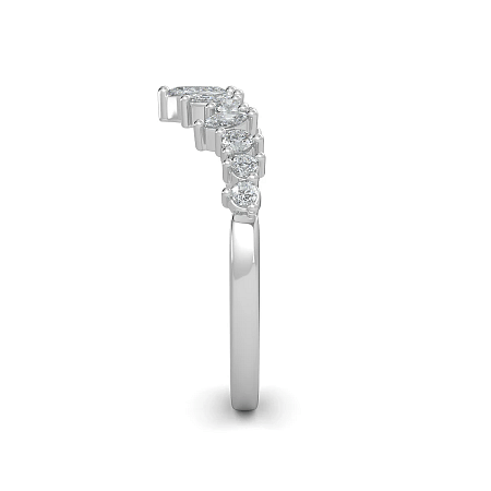 Marquise Round Natural Diamond Wedding Ring 0.30cts Total Weight