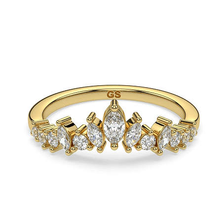 Marquise Wedding Ring with Natural Diamonds 0.3ct Total Weight