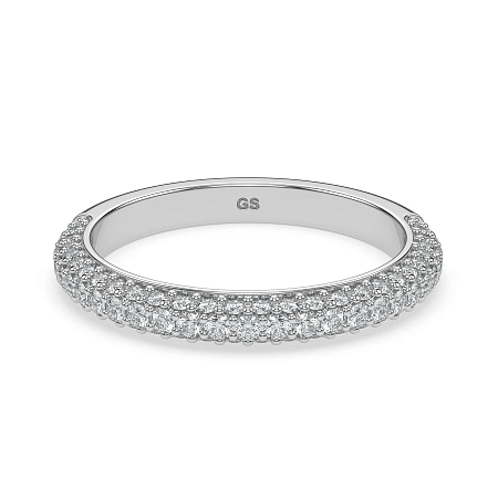 Pave Wedding Ring with Natural Diamonds 0.4ct Total Weight