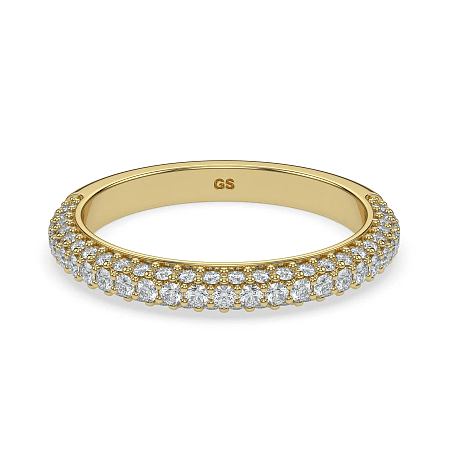 Pave Wedding Ring with Natural Diamonds 0.4ct Total Weight