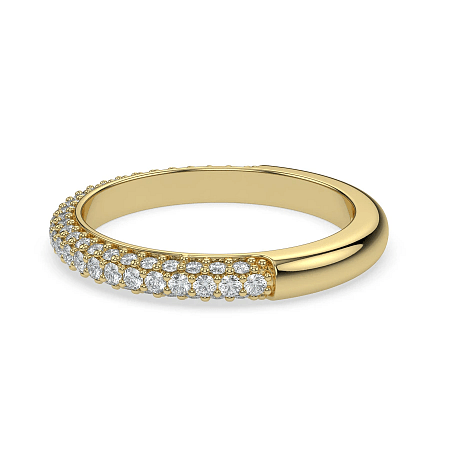 Pave Wedding Ring with Natural Diamonds 0.4ct Total Weight
