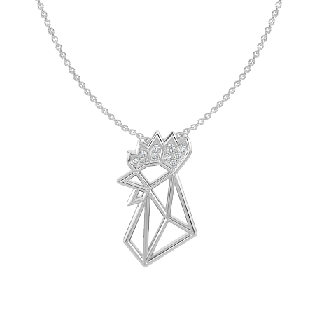 Rooster Pendant featuring 10 Lab grown Diamonds