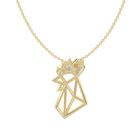 Rooster Pendant featuring 10 Natural Citrine stones