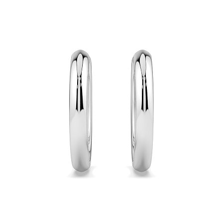 Earring Huggies with Twirling Round Lab-grown Diamonds