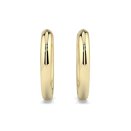 Earring Huggies with Twirling Round Lab-grown Diamonds