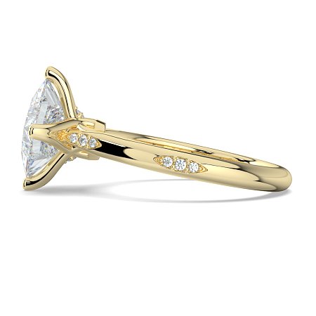 Tulip with Leaf- shaped Beads Side Stones