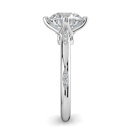 Tulip with Leaf-Shaped Beads Side Stones