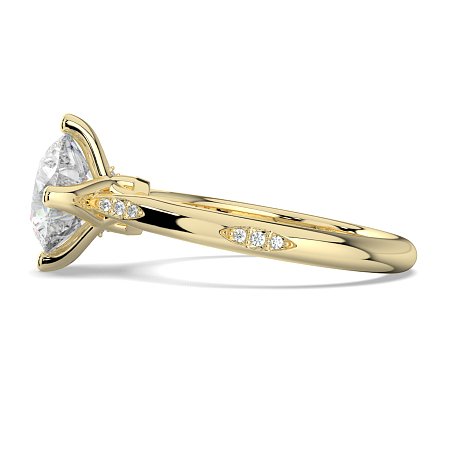 Tulip with Leaf-Shaped Beads Side Stones