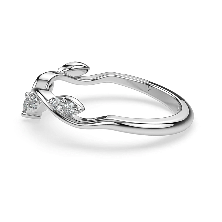 Leaf MQ Wedding Ring with Natural Diamonds 0.15ct Total Weight