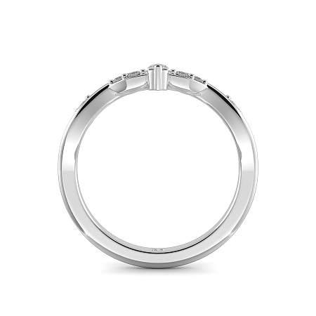 Leaf MQ Wedding Ring with Natural Diamonds 0.15ct Total Weight