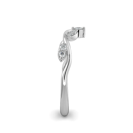 Leaf MQ Wedding Ring with Natural Diamonds 0.15ct Total Weight