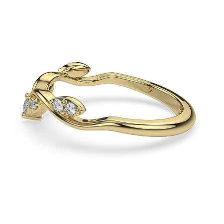 Leaf MQ Wedding Ring with Natural Diamonds 0.15ct Total Weight