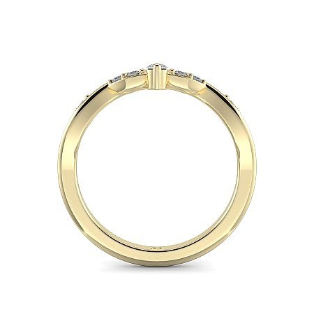 Leaf MQ Wedding Ring with Natural Diamonds 0.15ct Total Weight