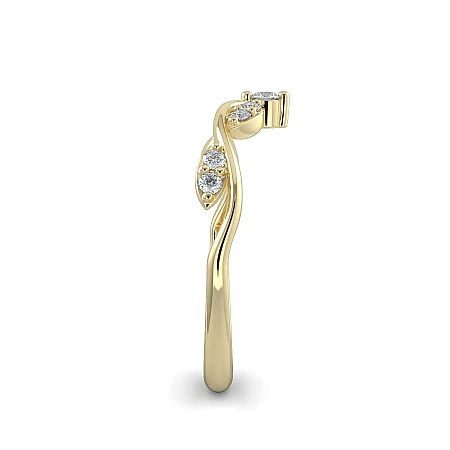Leaf MQ Wedding Ring with Natural Diamonds 0.15ct Total Weight