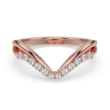 Split V-Shaped Claw Set Wedding Ring