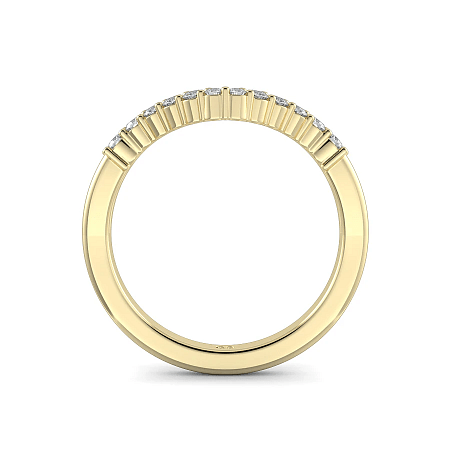 Split V-Shaped Wedding Ring with Natural Diamonds 0.2ct Total Weight