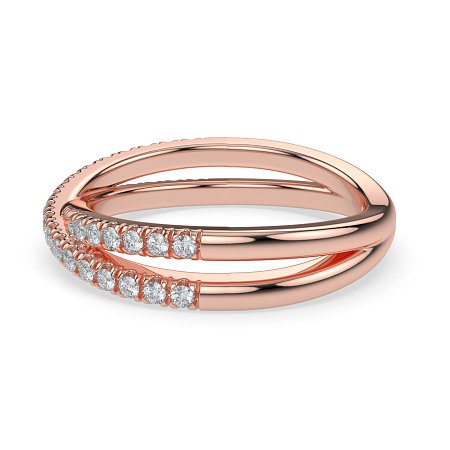 Cross-Over Claw Set Wedding Ring