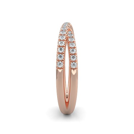 Cross-Over Claw Set Wedding Ring