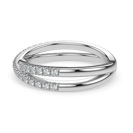Cross-Over Claw Set Wedding Ring
