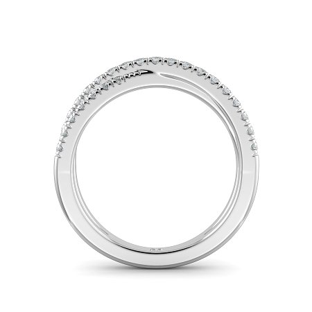 Cross-Over Claw Set Wedding Ring