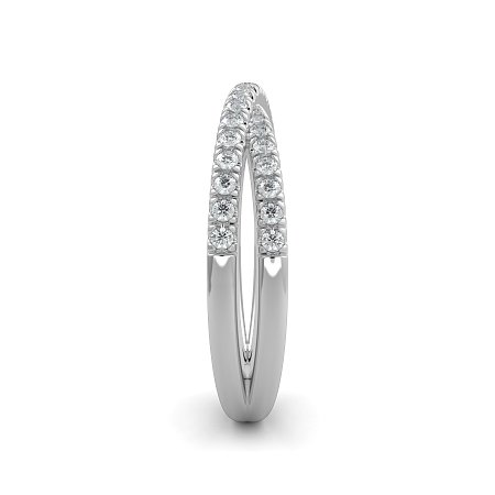 Cross-Over Claw Set Wedding Ring