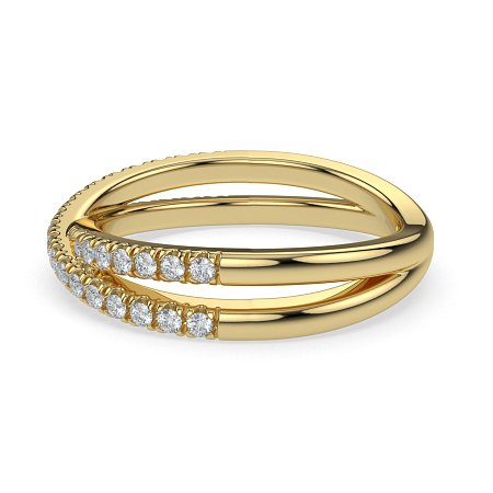 Cross-Over Claw Set Wedding Ring
