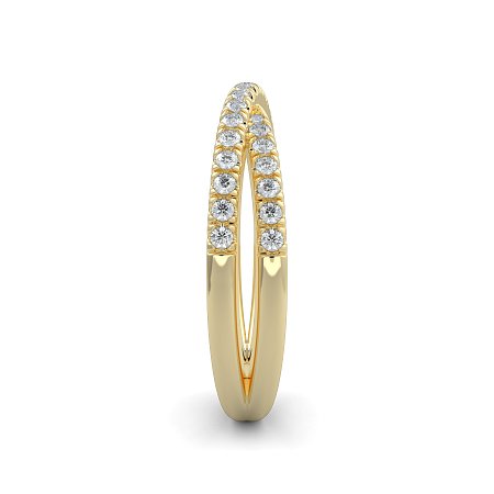 Cross-Over Claw Set Wedding Ring