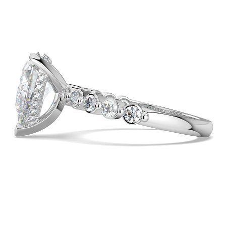 Cara with Hidden Halo and floating side stones
