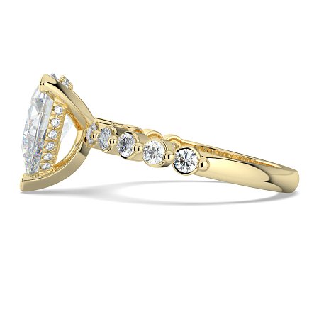 Cara with Hidden Halo and floating side stones