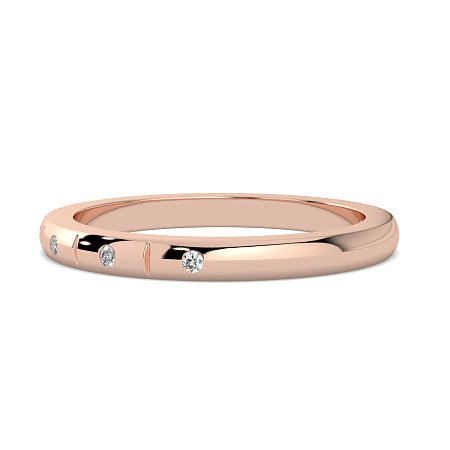 Ariel Wedding Ring with Hammer set Diamonds on Band