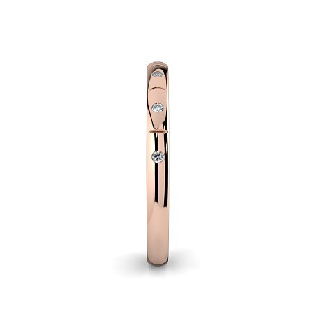 Ariel Wedding Ring with Hammer set Diamonds on Band