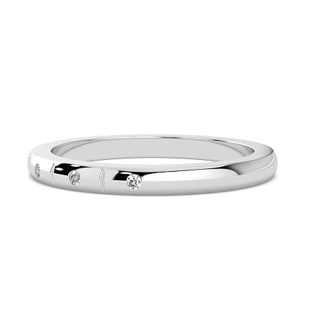 Ariel Wedding Ring with Hammer set Diamonds on Band