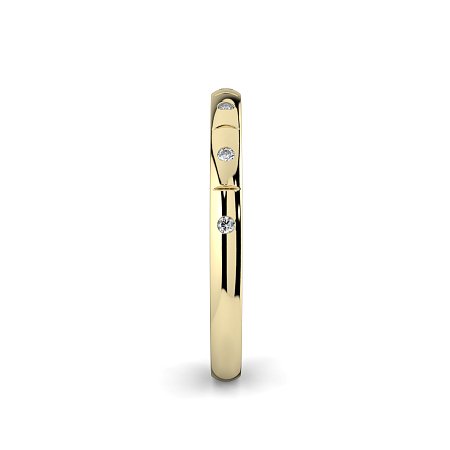 Ariel Wedding Ring with Hammer set Diamonds on Band