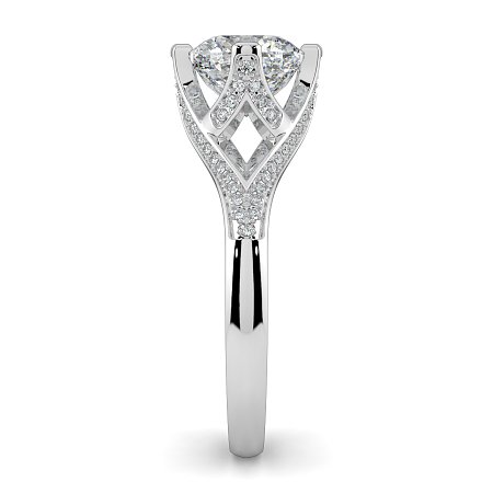 Tulip with Lattice-Shaped Pave Petals